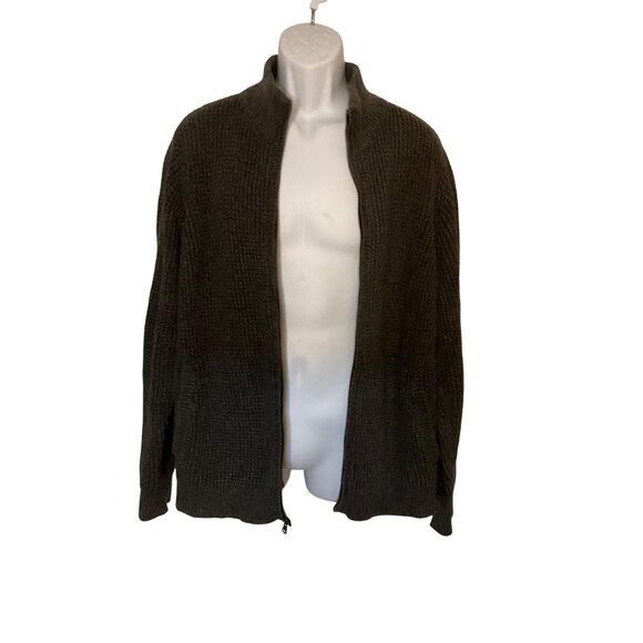 L.L. Bean Mens Organic Cotton Full-Zip Sweater Gray Size L cardigan pockets cozy - Picture 6 of 8